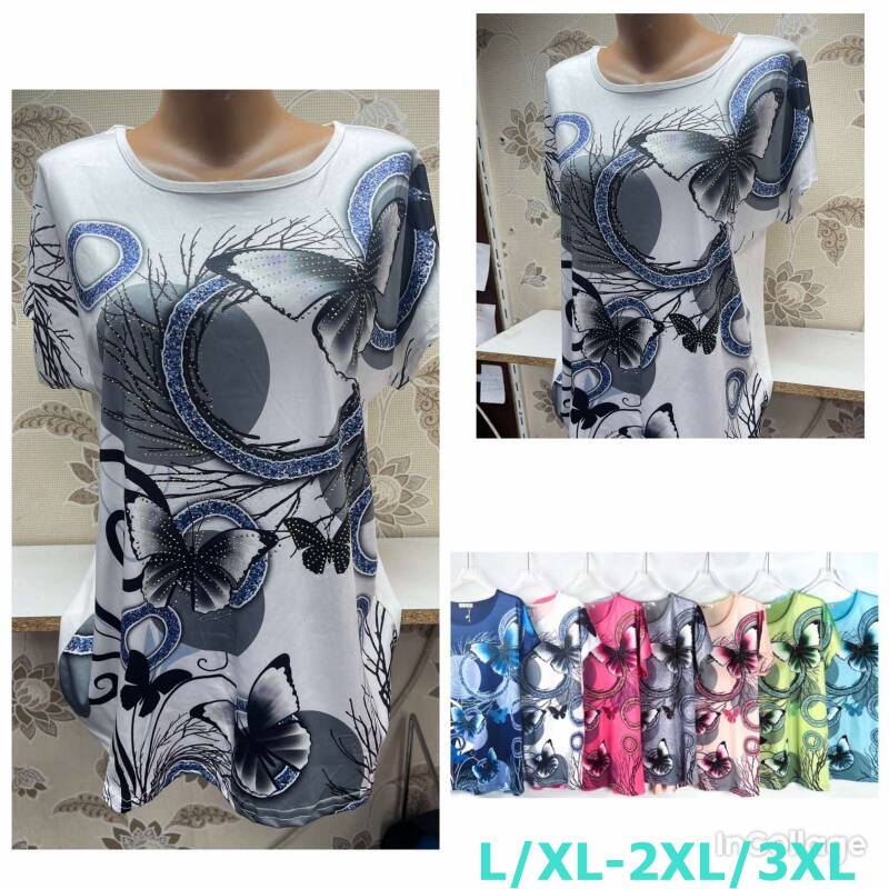 Bluzki damskie Roz L/XL-2XL/3XL, Mix Kolor Paczka 12 szt